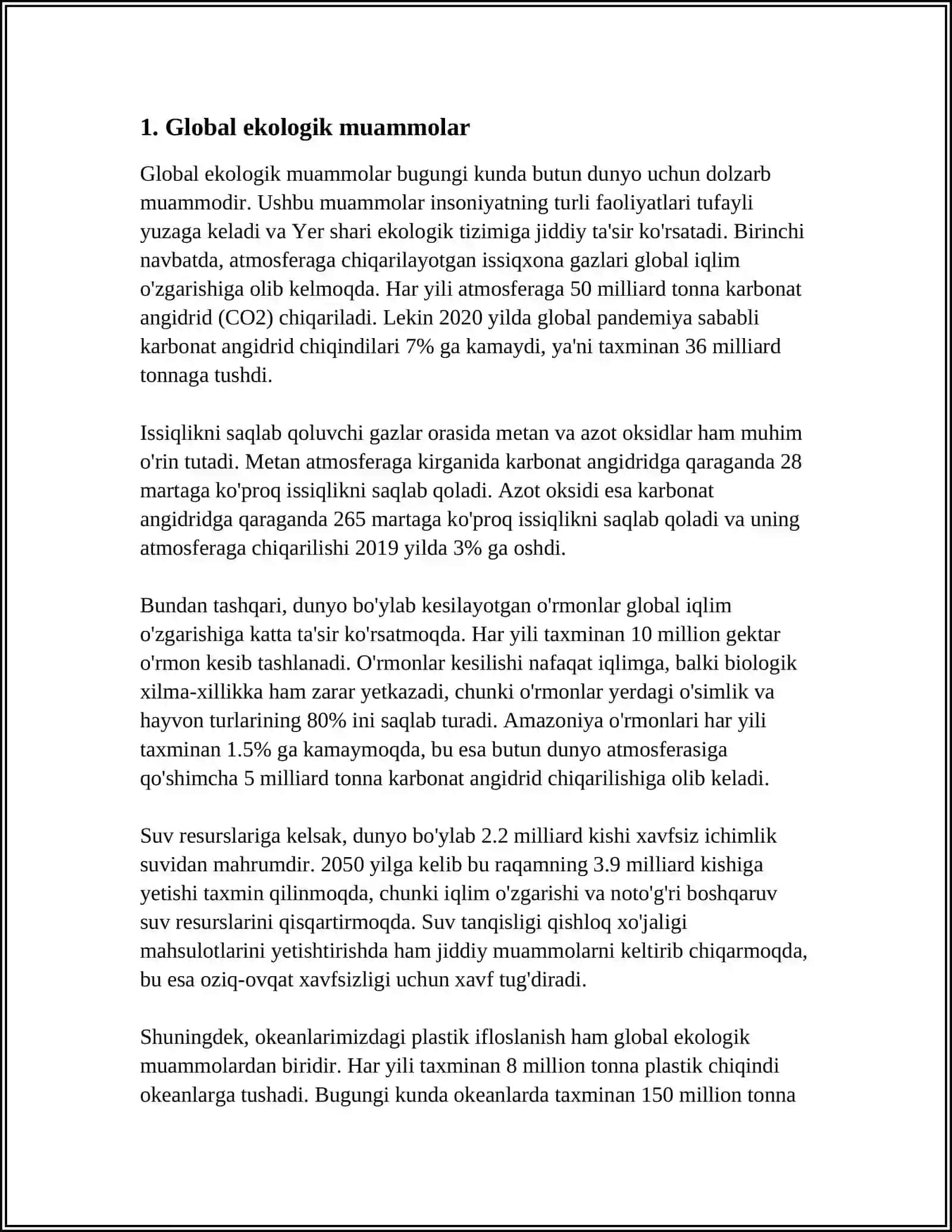 Global Ekologik Muammolar va Barqaror Taraqqiyot 3