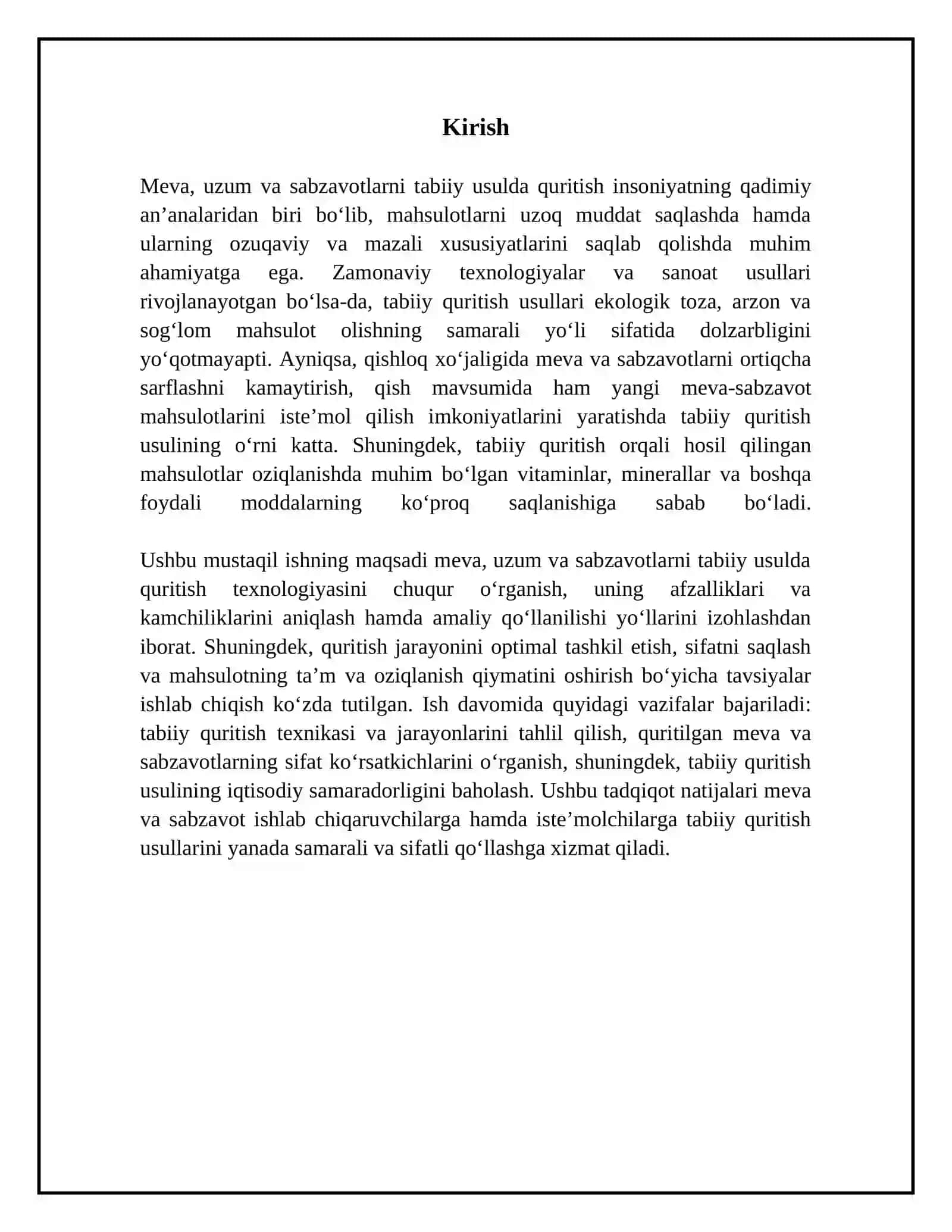 Meva – uzum va sabzavotlarni tabiiy usulda quritish 3