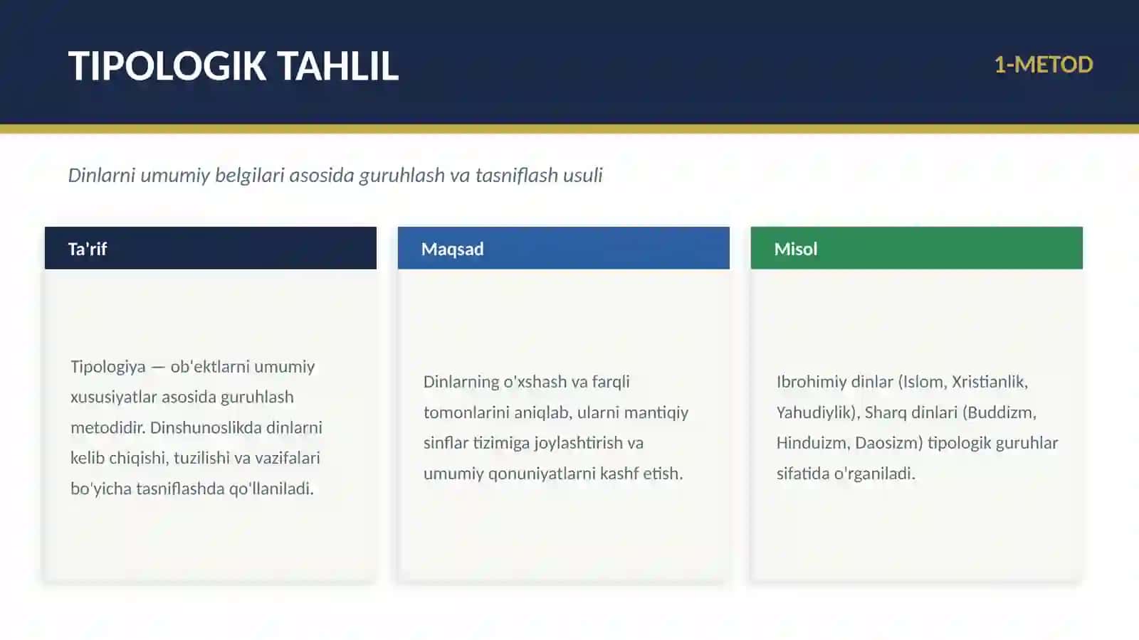 DINLARNI TADQIQ ETISH METODOLOGIYASI 3