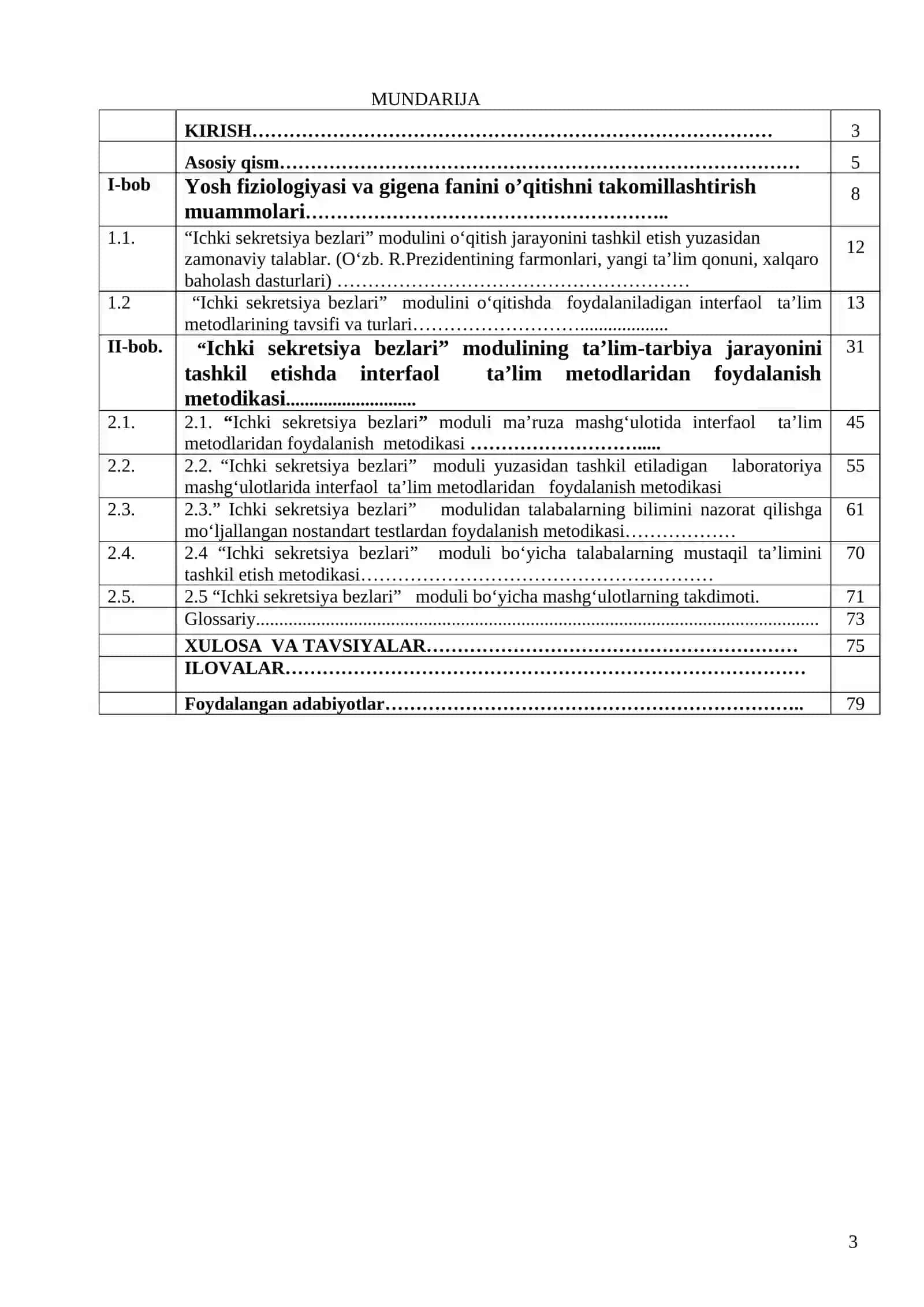 BIOLOGIYA O‘QITISH METODIKASI YO‘NALISHI 3