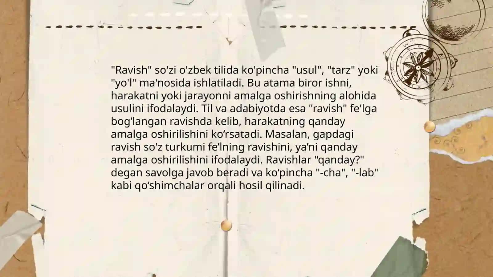 Ravish so'z turkumi va ularning ma'no jihatdan turlari 3