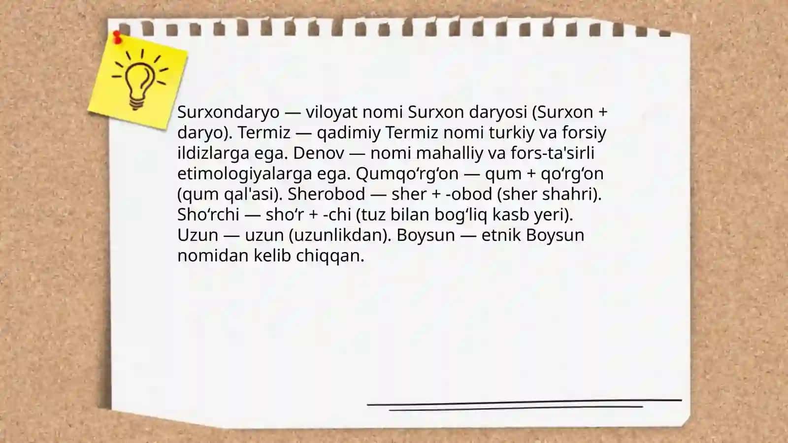 Surxondaryo viloyati toponimlari 3