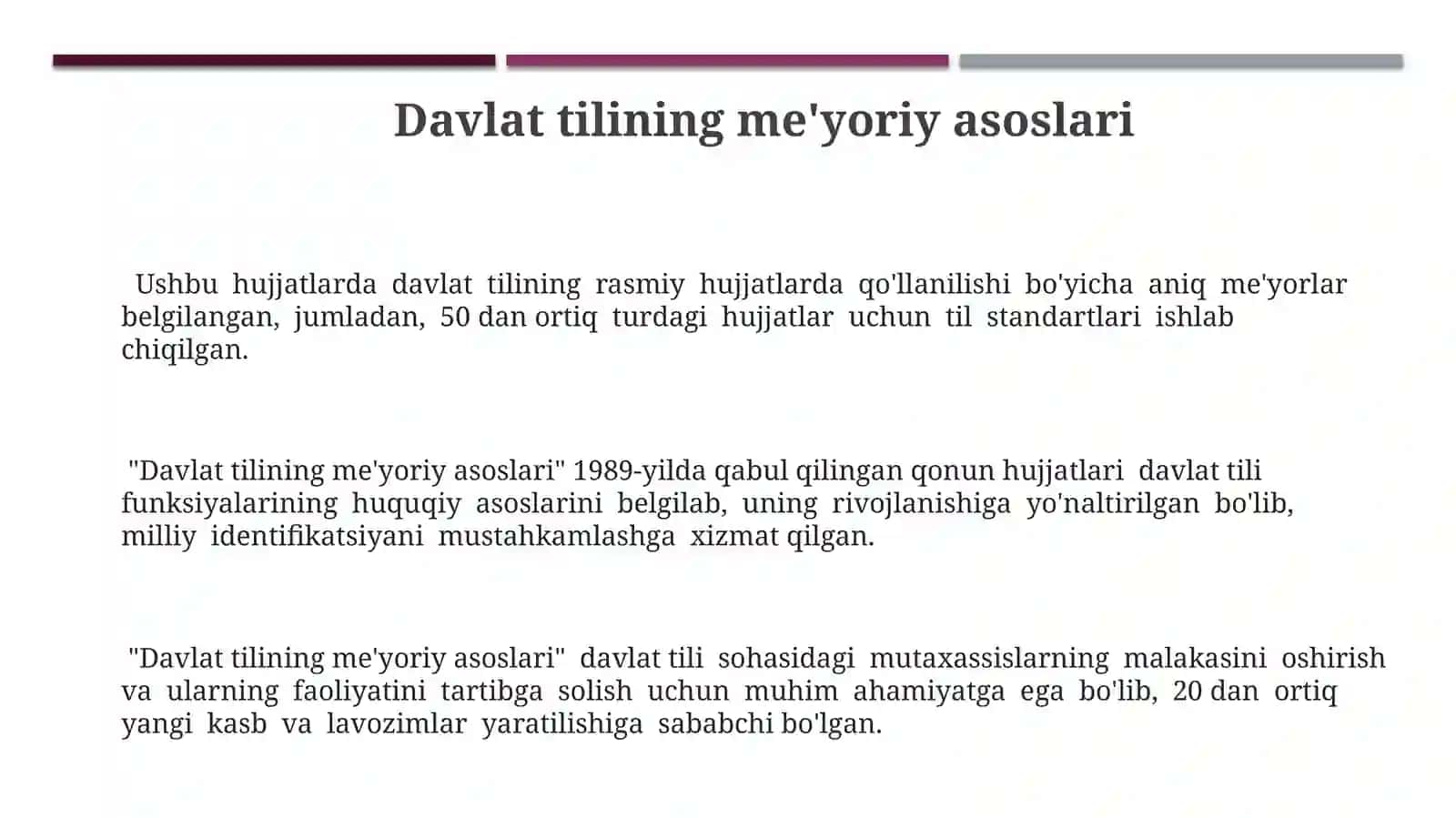 Davlat tilining rivojlanishida qonun hujjatlarining ahamiyati 3