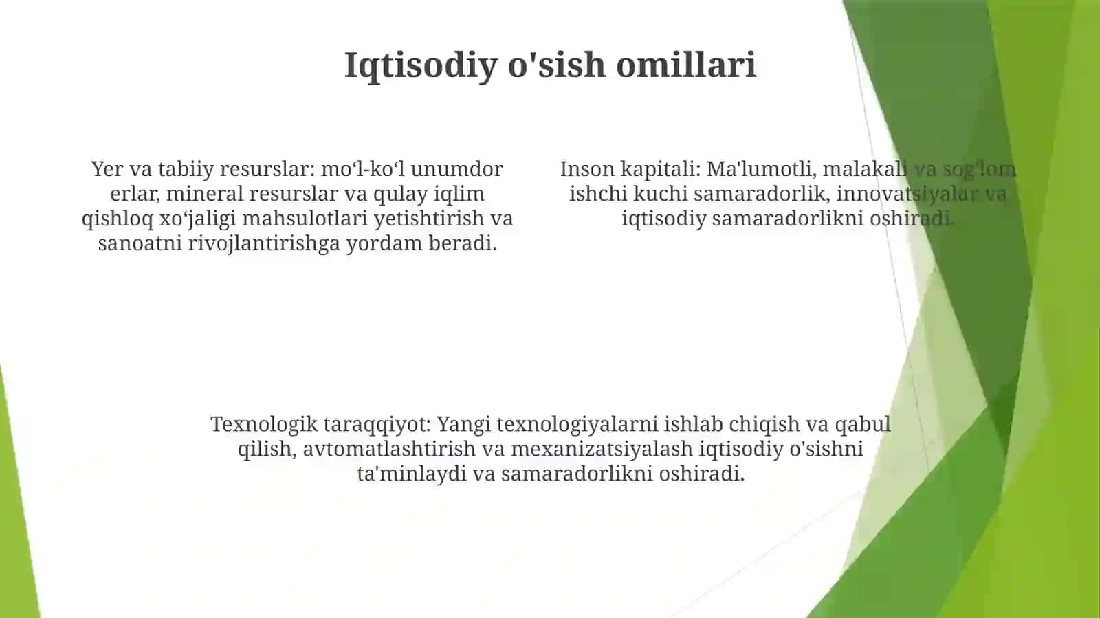 Iqtisodiy OʻSish Omillari Va Tiplari 3