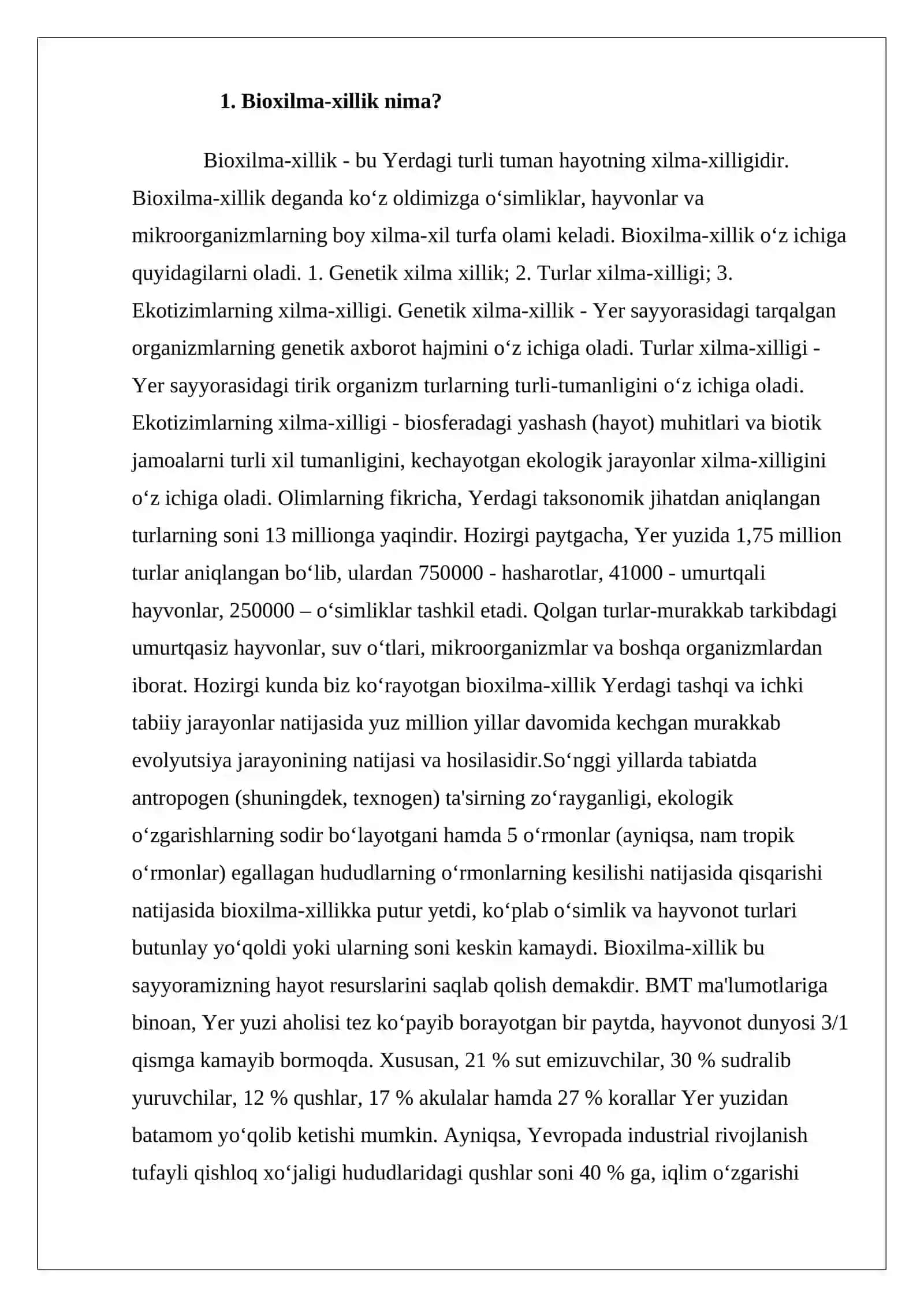 Biologik xilma-xillik va uni muhofaza qilish 3