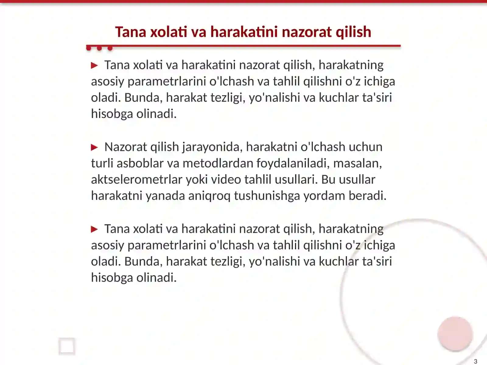 Kinematika asoslari Kasalliklar va harakatning chegaralanishi 3