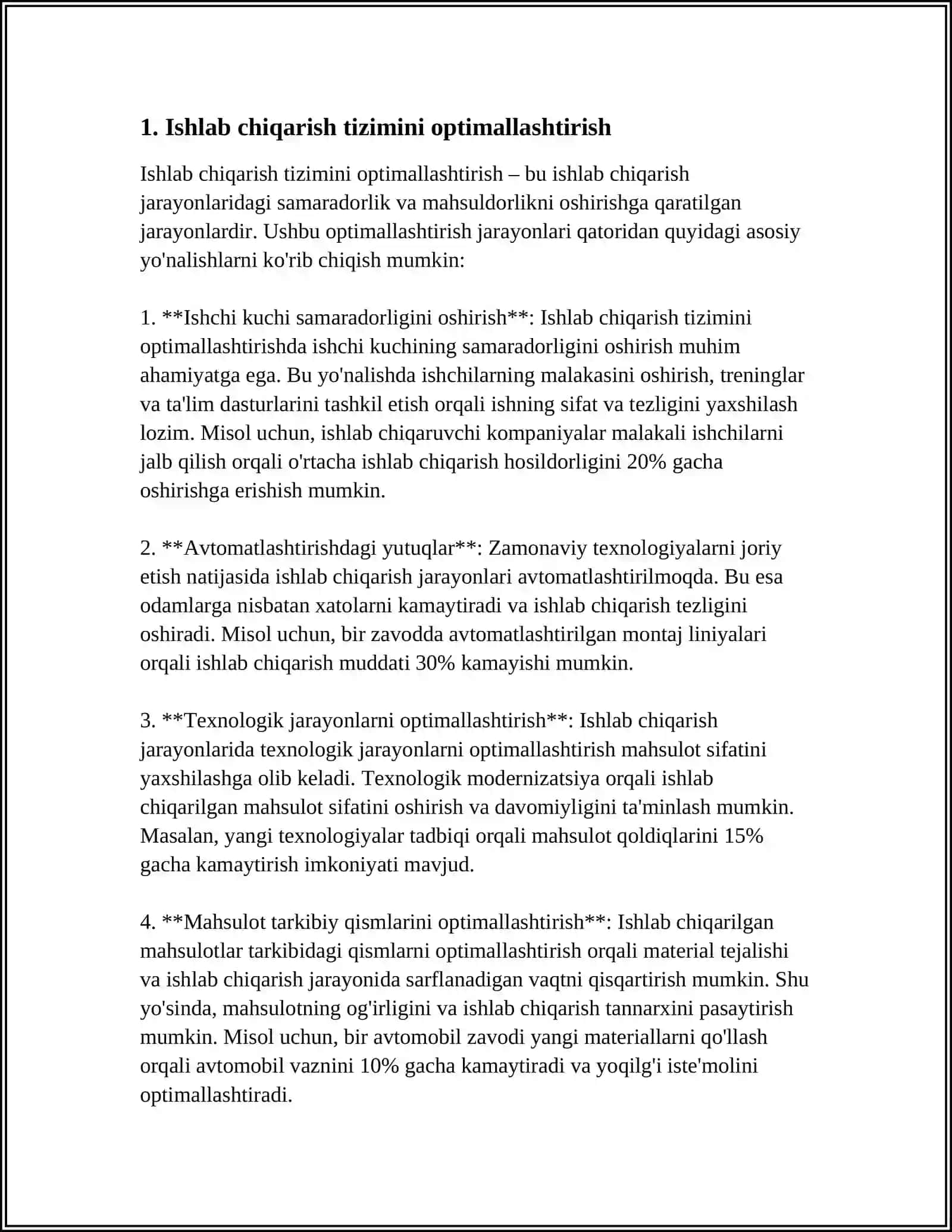 ISHLAB CHIQARISH TIZIMINI OPTIMALLASHTIRISH 3