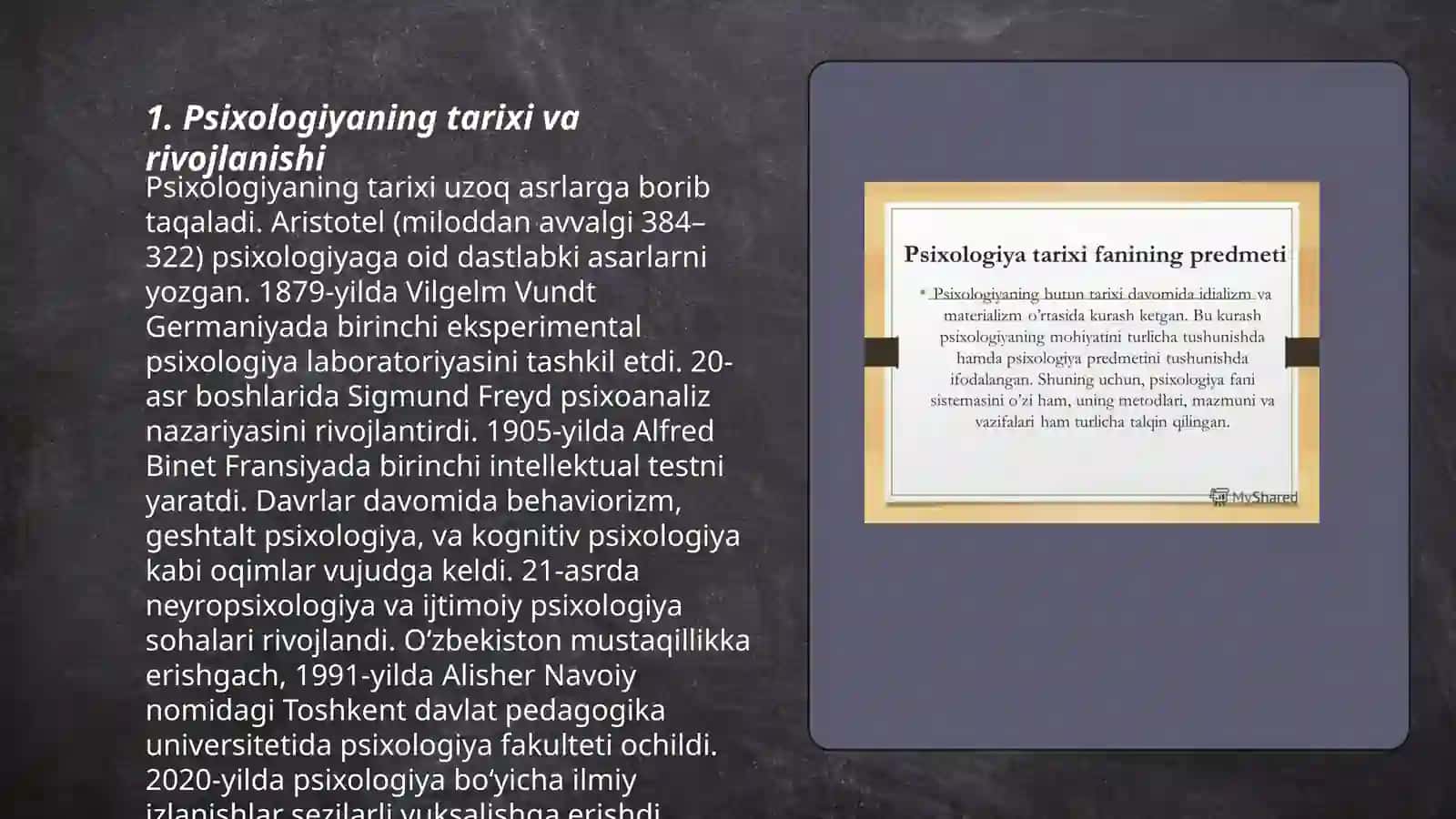 Psixologiya fanning predmeti va uning rivojlanish tarixi 3