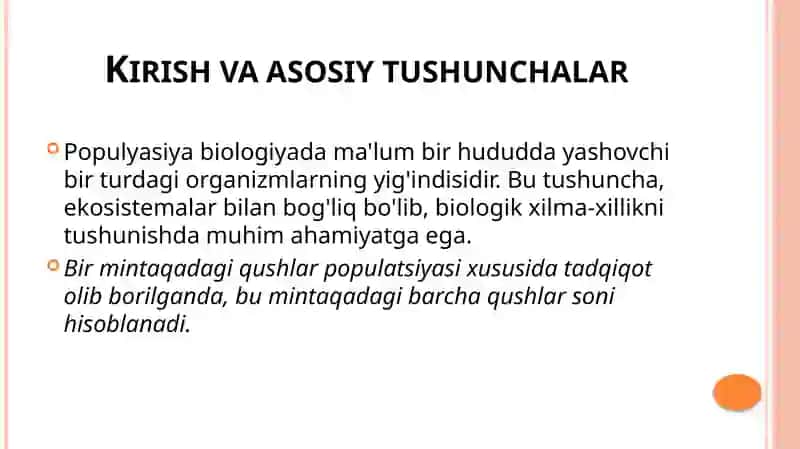 Populyasiya haqida talimot 3