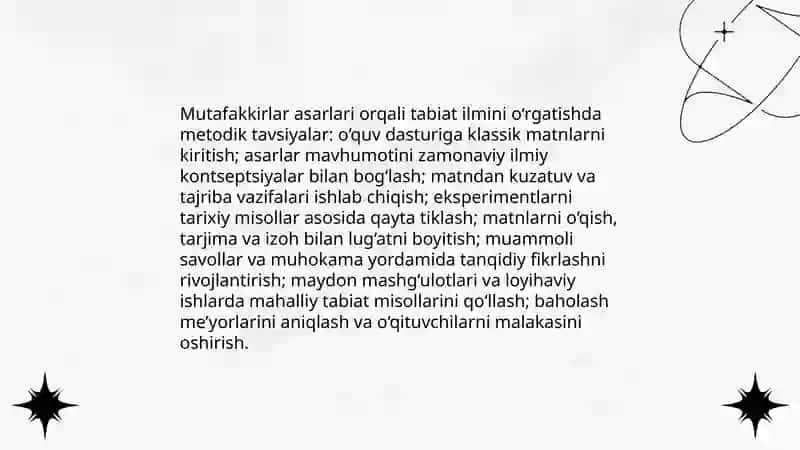 Mutafakkirlar asarlari orqali tabiat ilmini o‘rgatish metodikasi 3