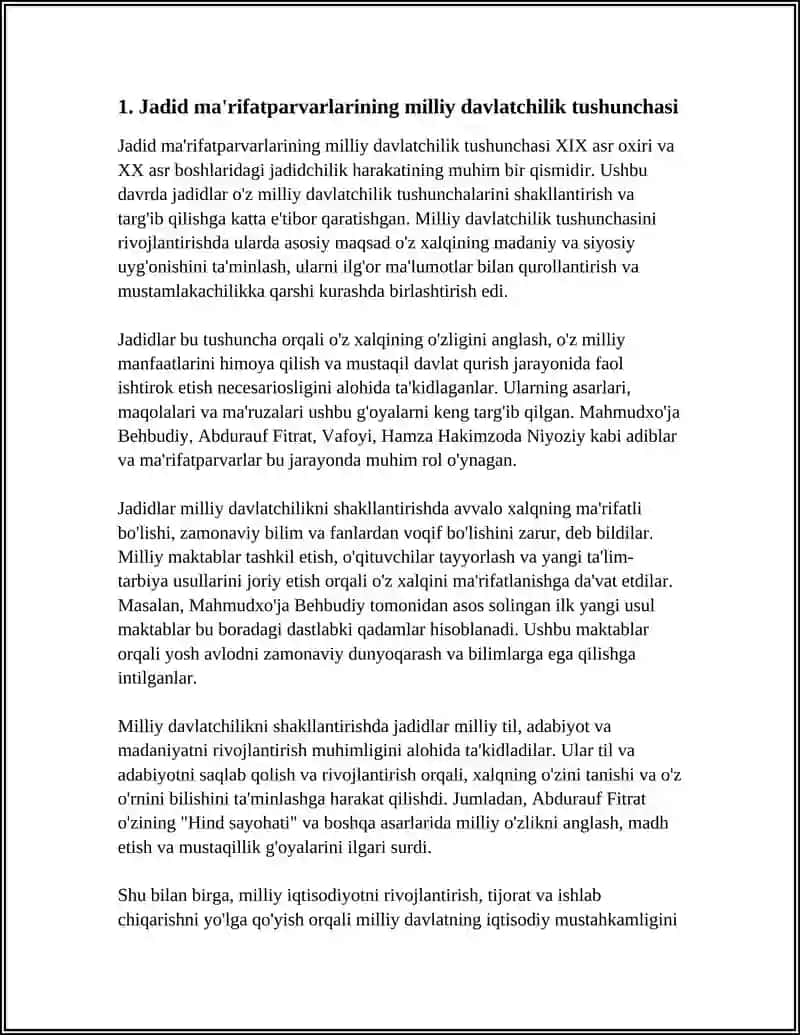 JADID MA'RIFATPARVARLARI QARASHLARIDA MILLIY DAVLATCHILIK MASALALARI 3