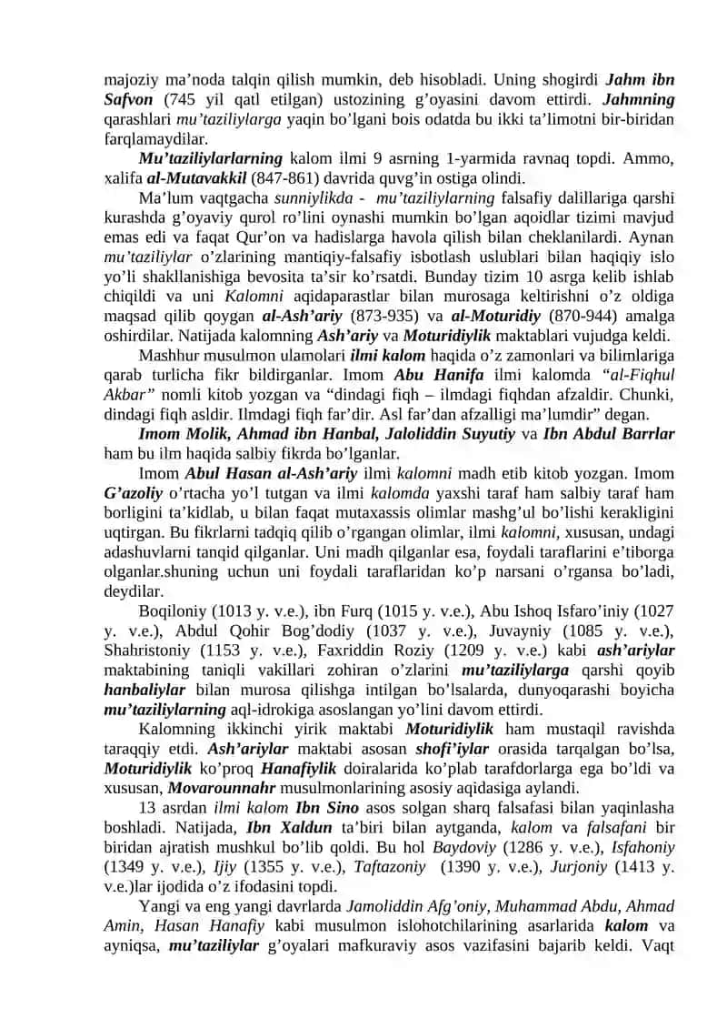 Aqida ilmlarining shakllanish tarixi 3