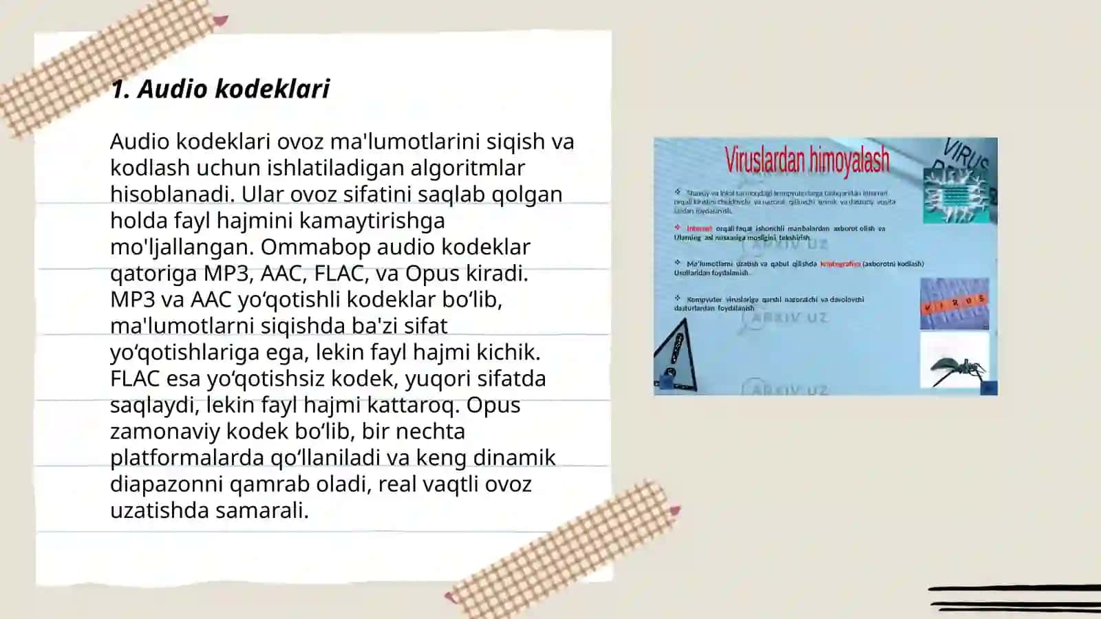 Audio va vidio axborotlarni kodlash 3