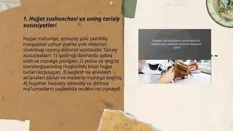 Hujjatlarning paydo bo'lish va uning tarixi 3