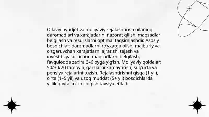 Oilaviy byudjet va moliyaviy rejalashtirish 3