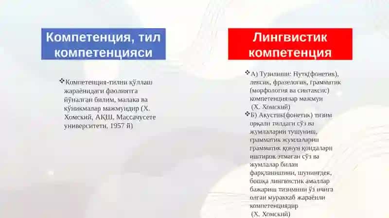 Лингвистик компетенция назарияси,принциплари ва методлари 3