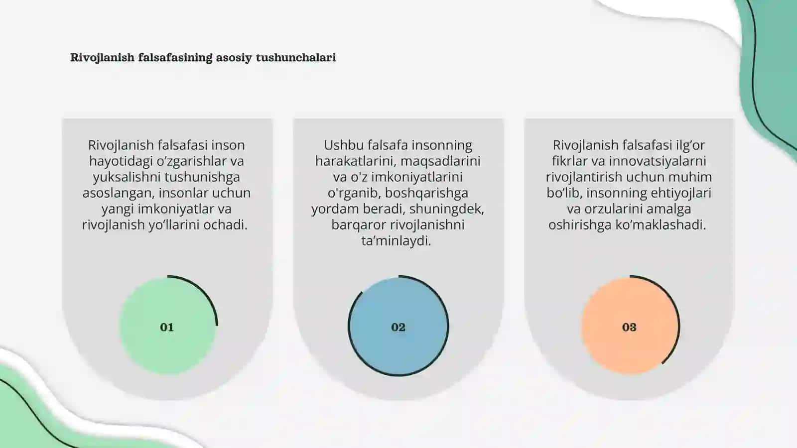 Rivojlanish falsafasi haqida slayt 3