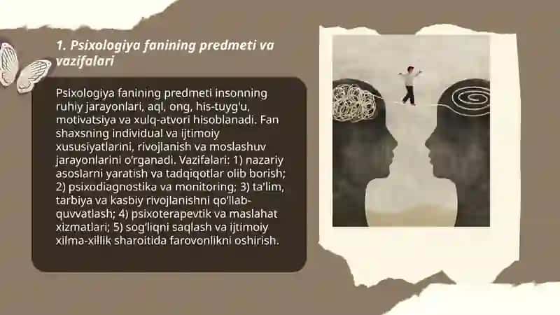 Psixologiya fanining predmedi va rivojlanish tarixi 3