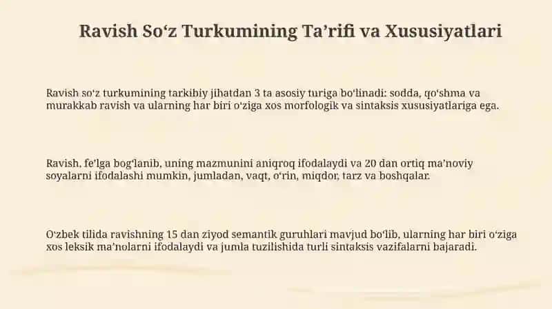 Ravish soʻz turkumi muammosiga  doir nazariy qarashlar tahlili 3