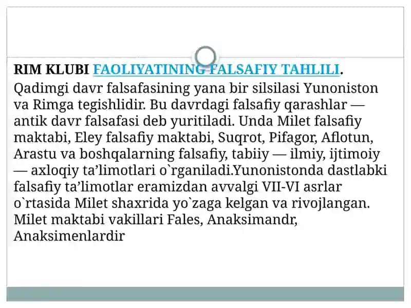 Rim klubi faoliyatining falsafiy tahlili 3