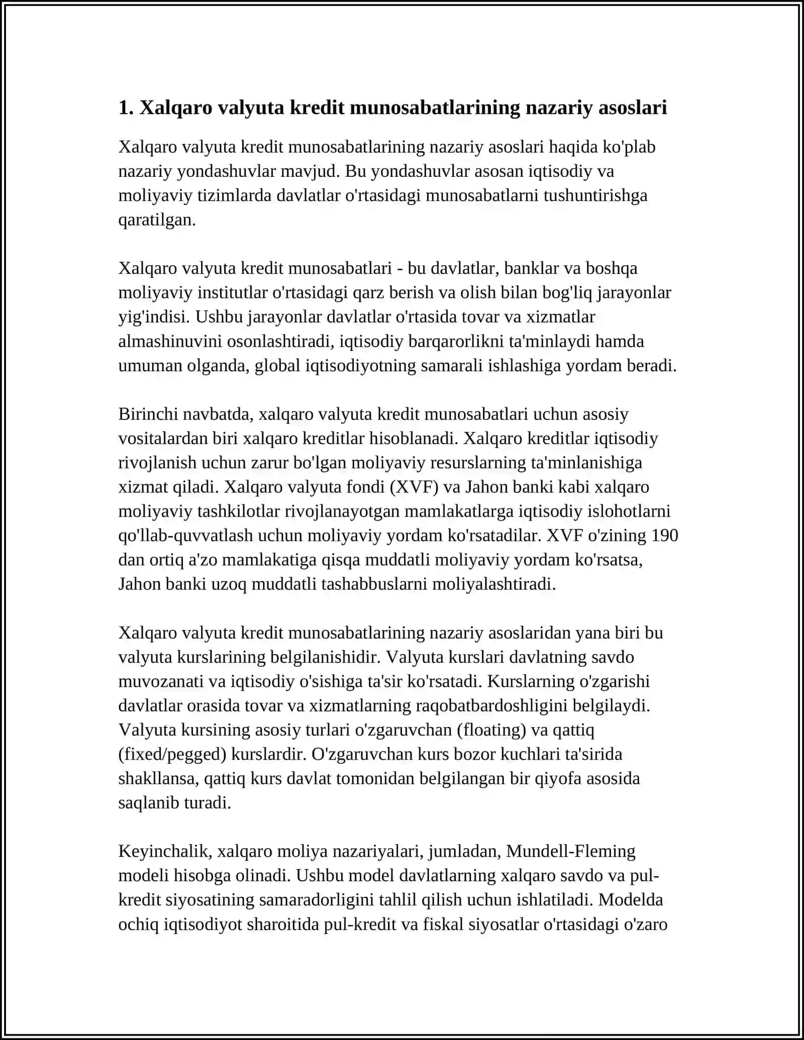XALQARO VALYUTA KREDIT MUNOSABATLARI 3