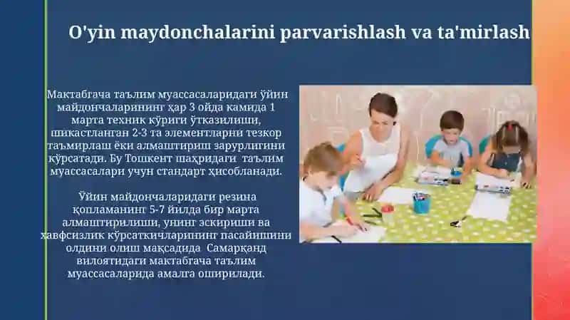 O'yin maydonchalari tashkil etish 3