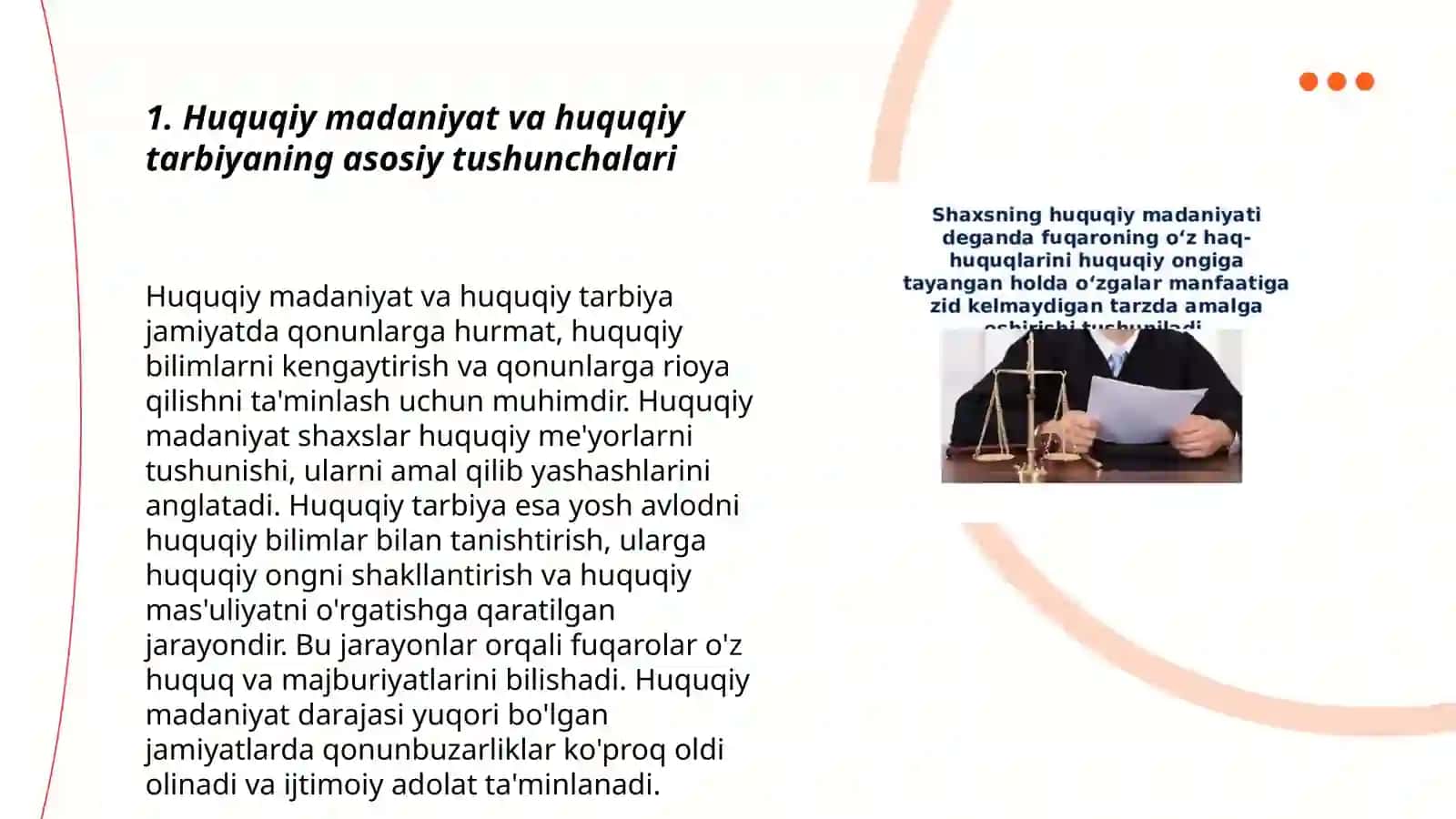 Huquqiy madaniyatni shakllantirishda huquqiy tarbiyaning o‘rni 3