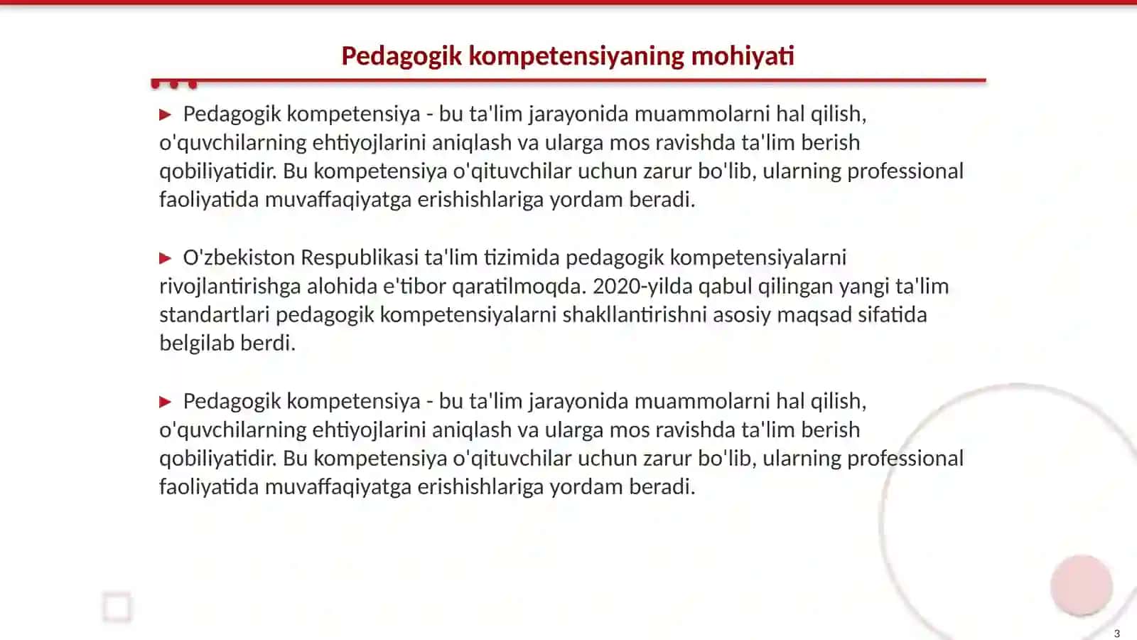 Dars jarayonini loyihalashda pedagogik kompetensiyadan foydalanish 3