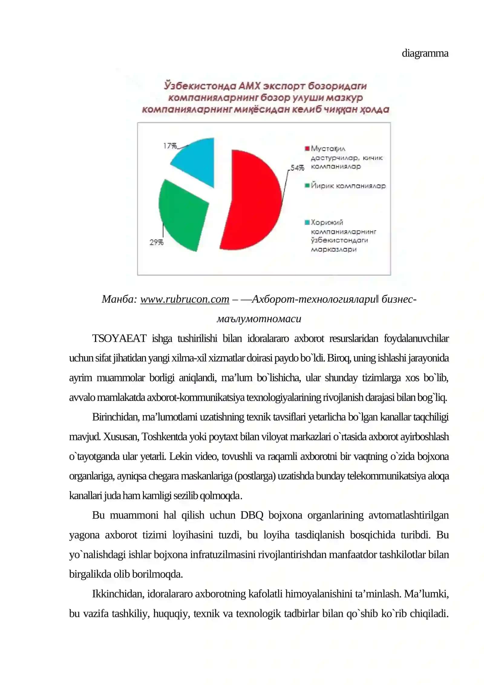 Bojxona tizimida axborot texnologiyalari joriy etilishini takomillashtirishning ustuvor yo`nalishlari 3