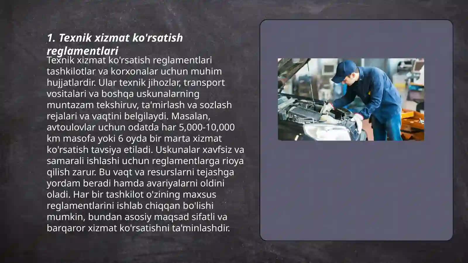 Transport vositalarini texnik xizmat ko’rsatish va ta’mirlashni rivojlantirish va boshqarishda qo’llaniladigan normativ-texnik hujjatlar 3