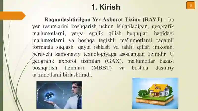 Raqamlashtirilgan yer axborot tizimi 3