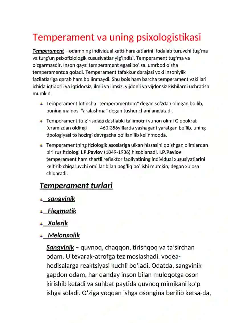 Temperament va uning psixologistikasi 3