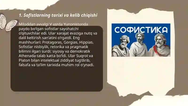 Sofistika va Suqrot falsafasining muhim jihatlari 3