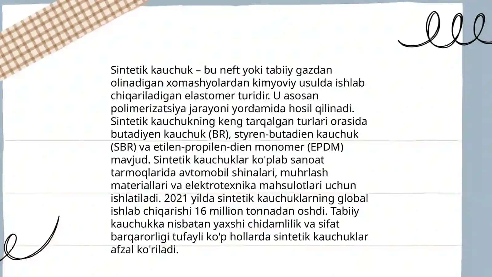 Sopolomerlanish riaksiyasi bõyicha olinadigan sintetik kauchuklar 3