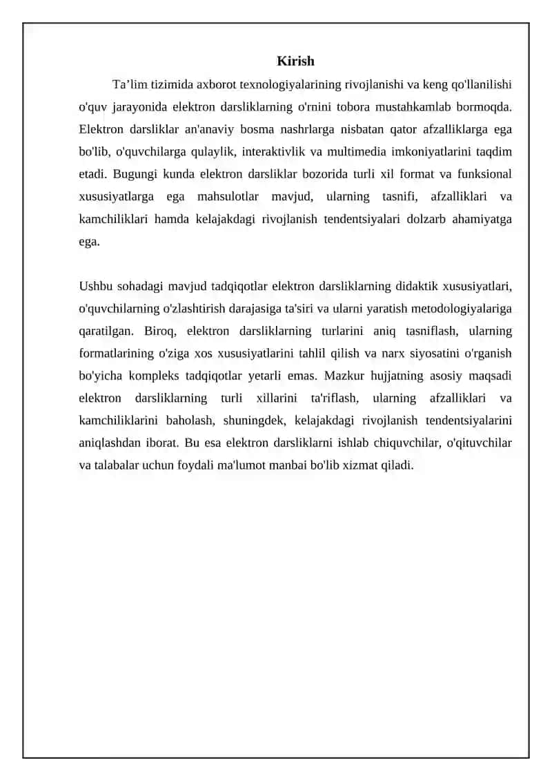 Elektron darsliklarning turlari va xususiyatlari 3