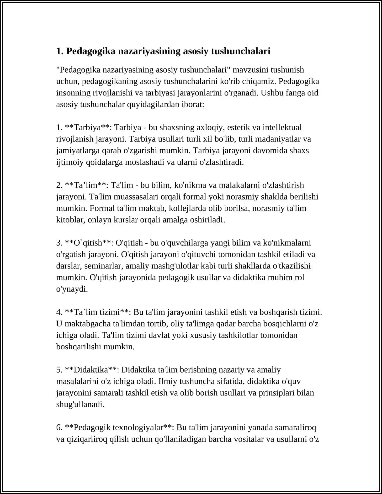 PEDAGOGIKA NAZARIYASI FANINING MAZMUNI VA MOHIYATI PREDMETI 3