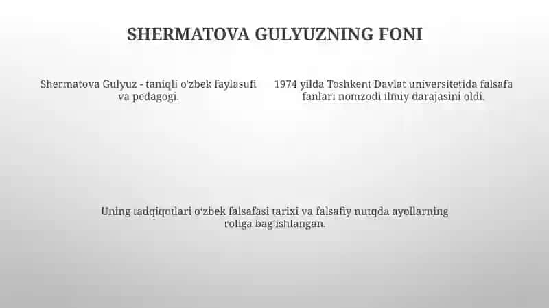 Shermatova Gulyuz Falsafa Fanidan Mustaqil Ish 3