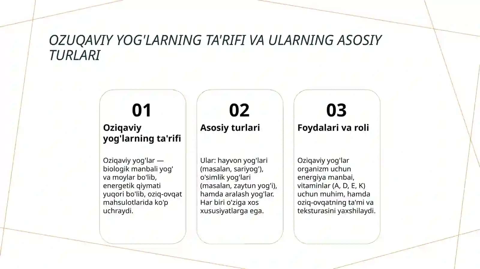 Oziqaviy yog'lar 3
