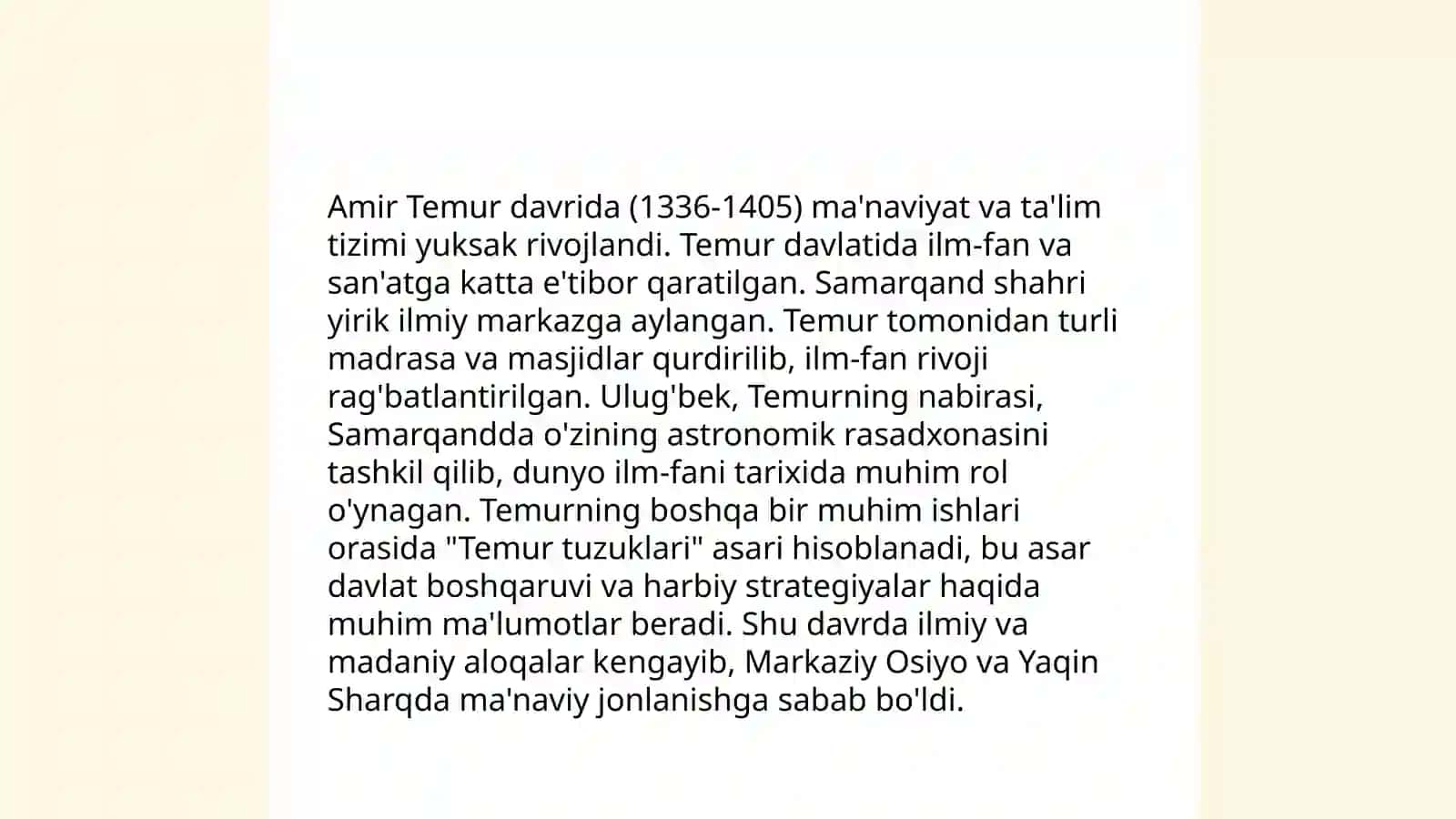 Temuriylar davrida ma'naviy ma'rifiy yuksalish 3