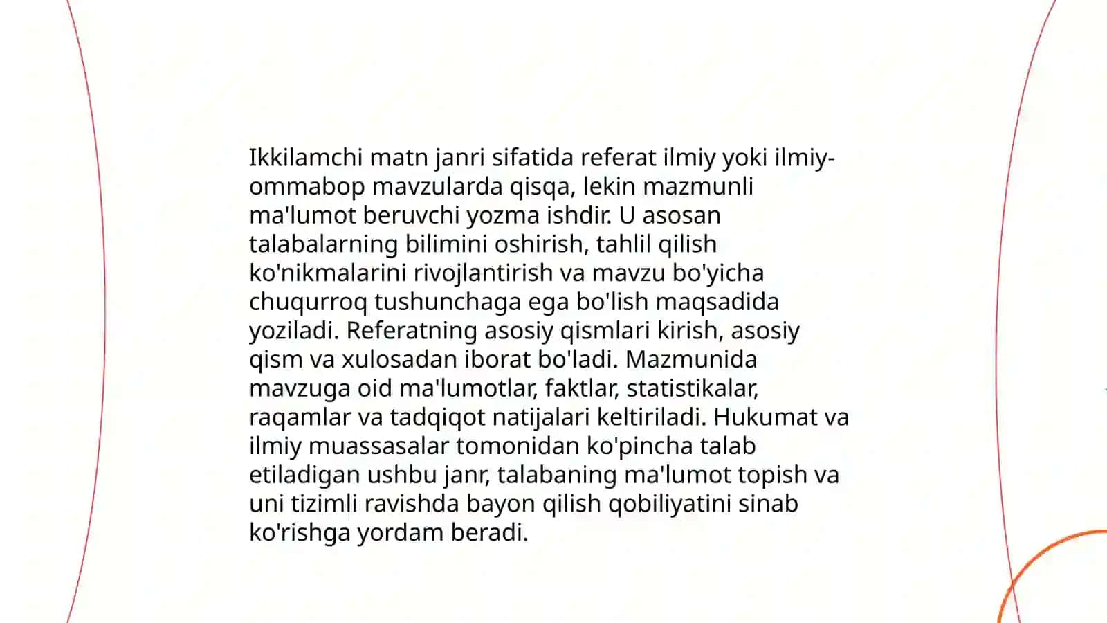 Referat ikkilamchi matn janri sifatida 3