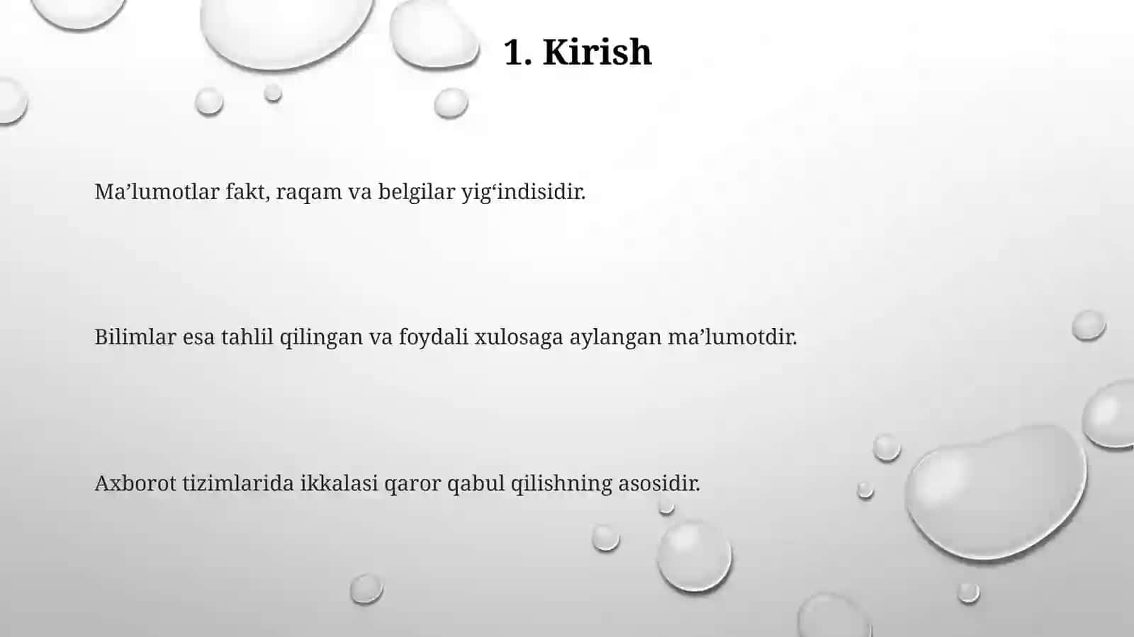 Ma’lumotlar va bilimlarni taqdim etish modellari 3