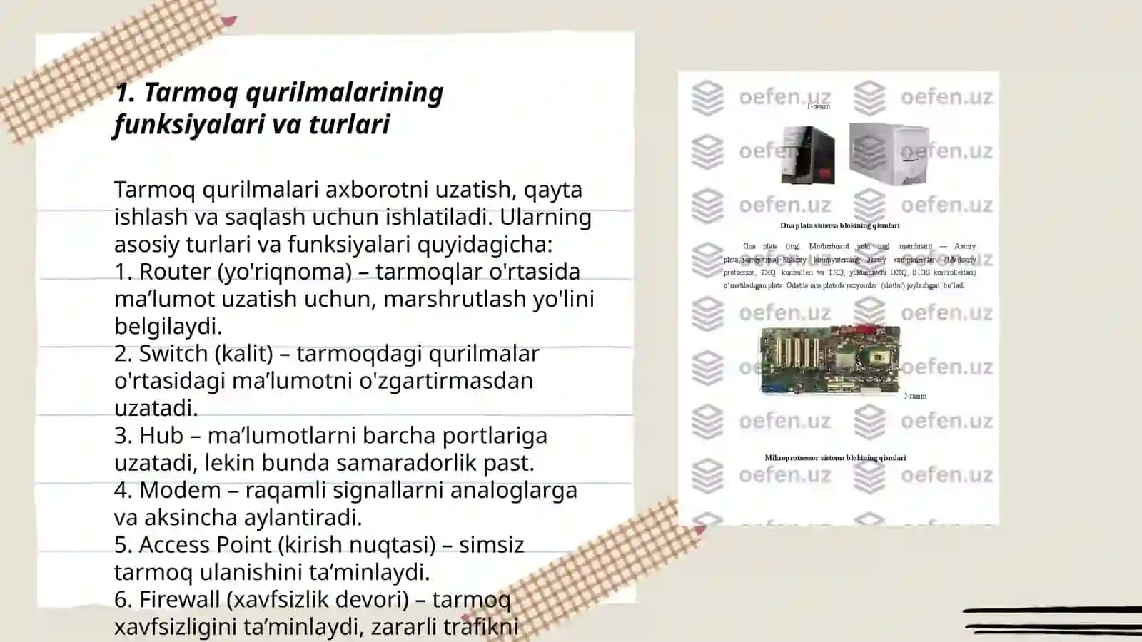 Tarmoq qurilmalari funksiyalari 3