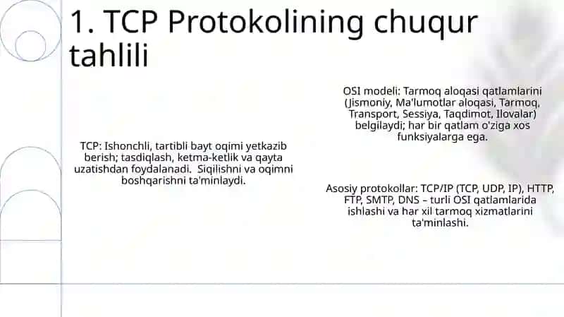 OSI pog'onasi vazifalari asosiy protokollari 3