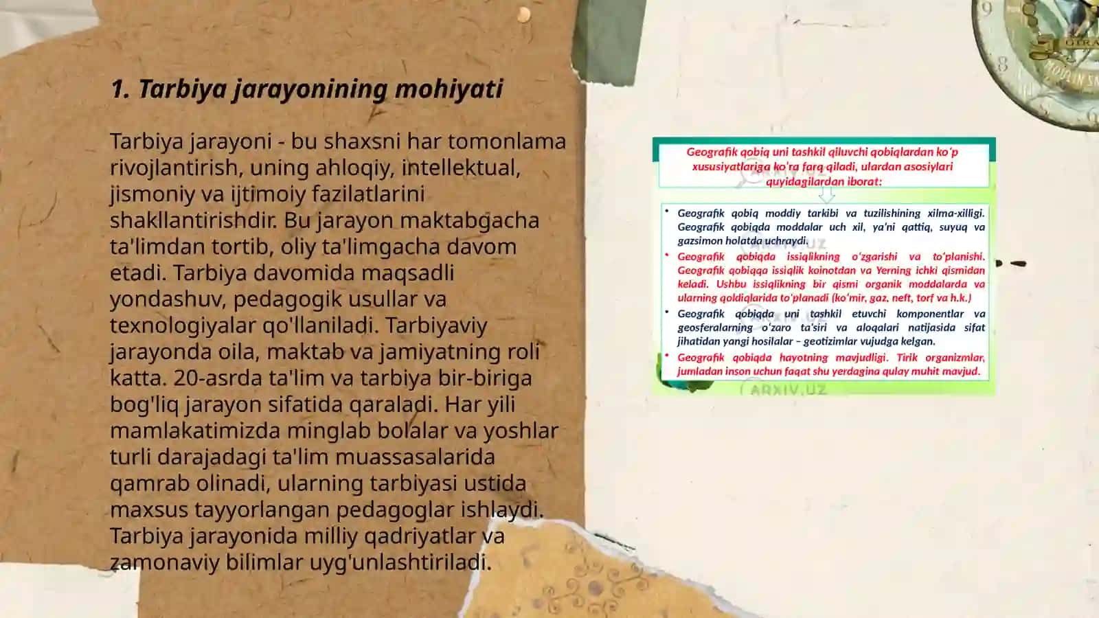 Tarbiya jarayoning tizimi va tuzilishi hamda uning qonuniyatlari 3