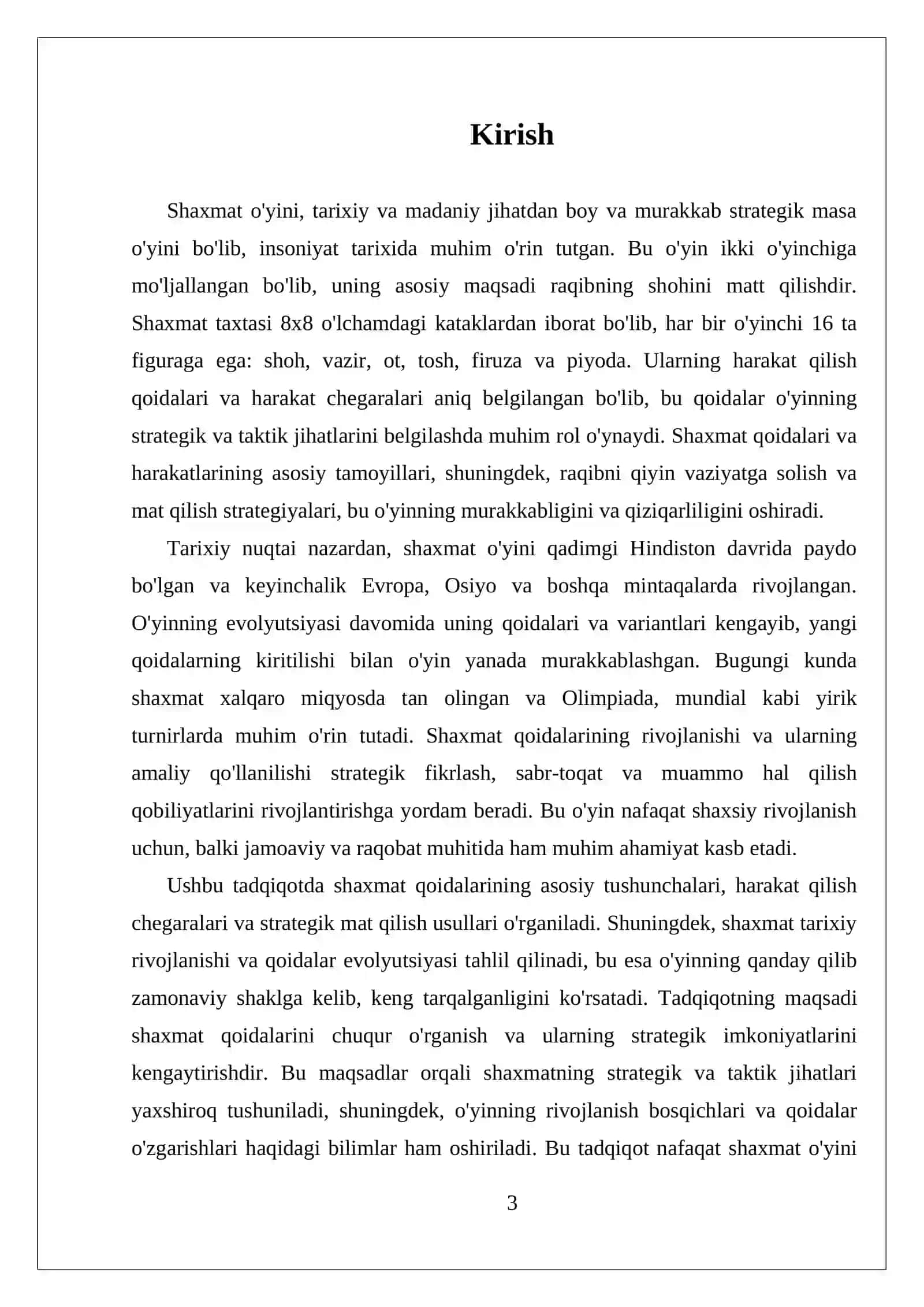 Shaxmat o`yin qoidalari 3