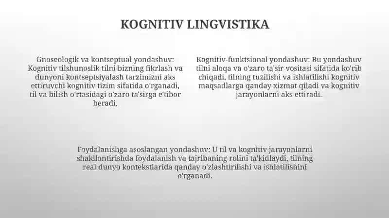 Tilshunoslikning Zamonaviy YoʻNalishlari 3
