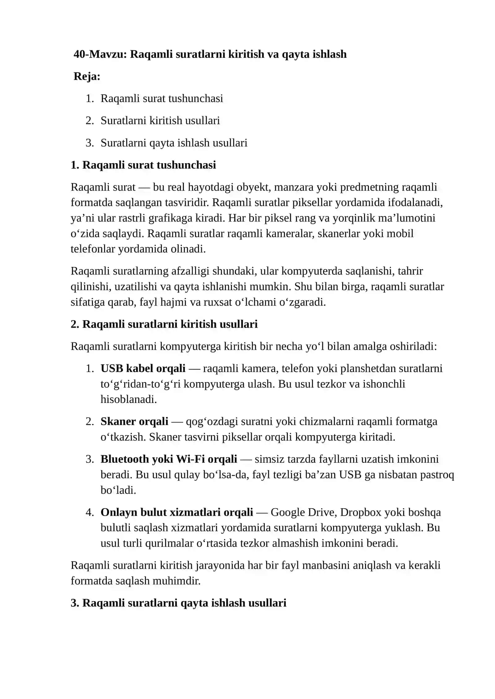 Raqamli axborotni qayta ishlash va yaratish texnalogiyasi 3