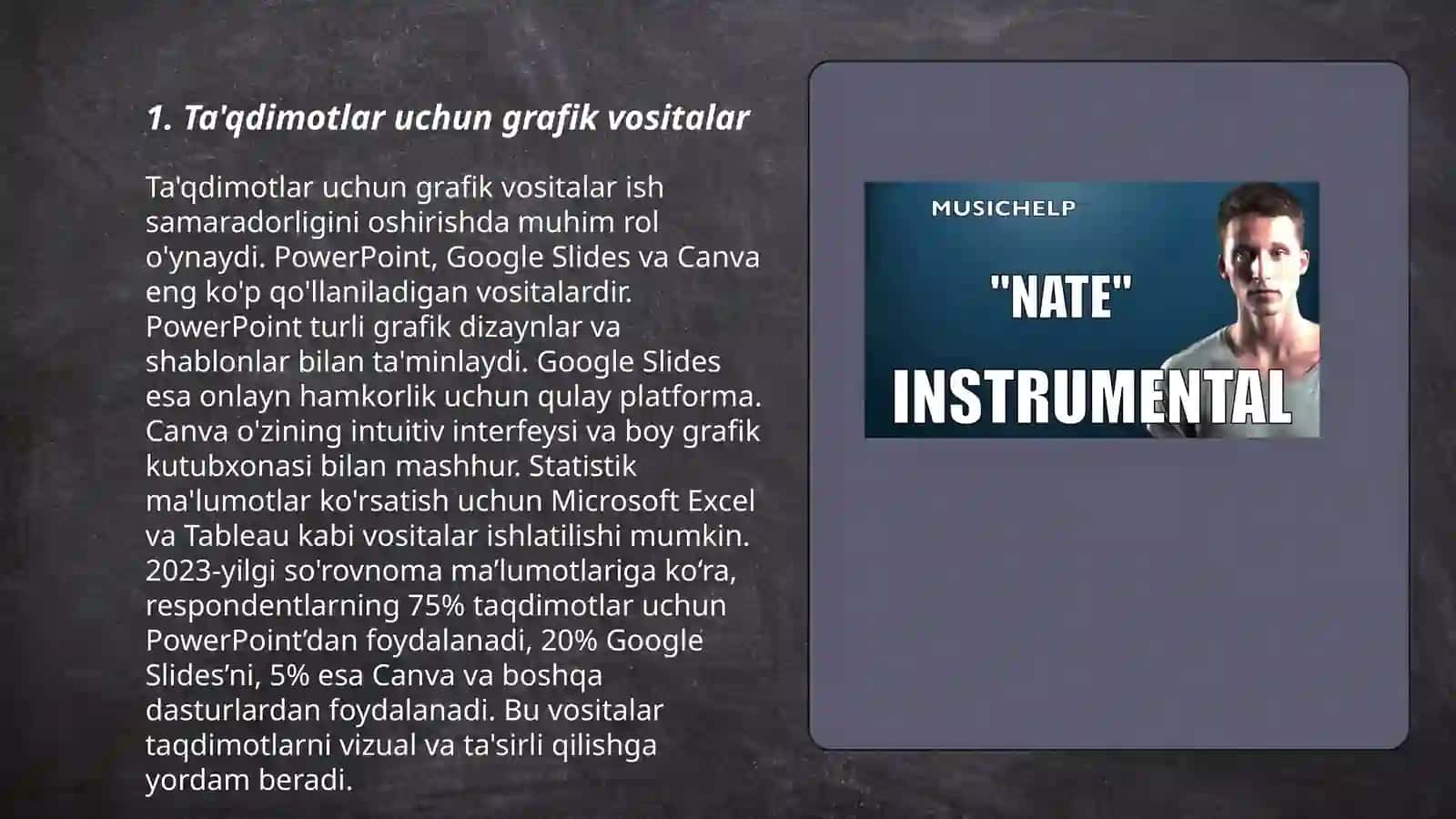 Ta'qdimotlar uchun grafik vositalar 3