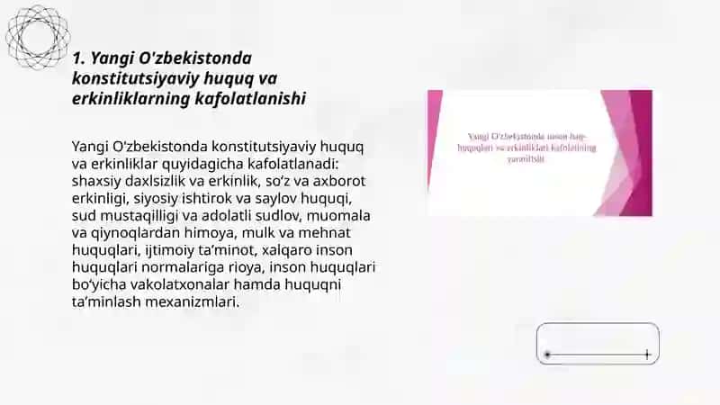 Yangi O'zbekistonda inson haq-huquqlar va erkinliklari kafolatining yaratilishi 3