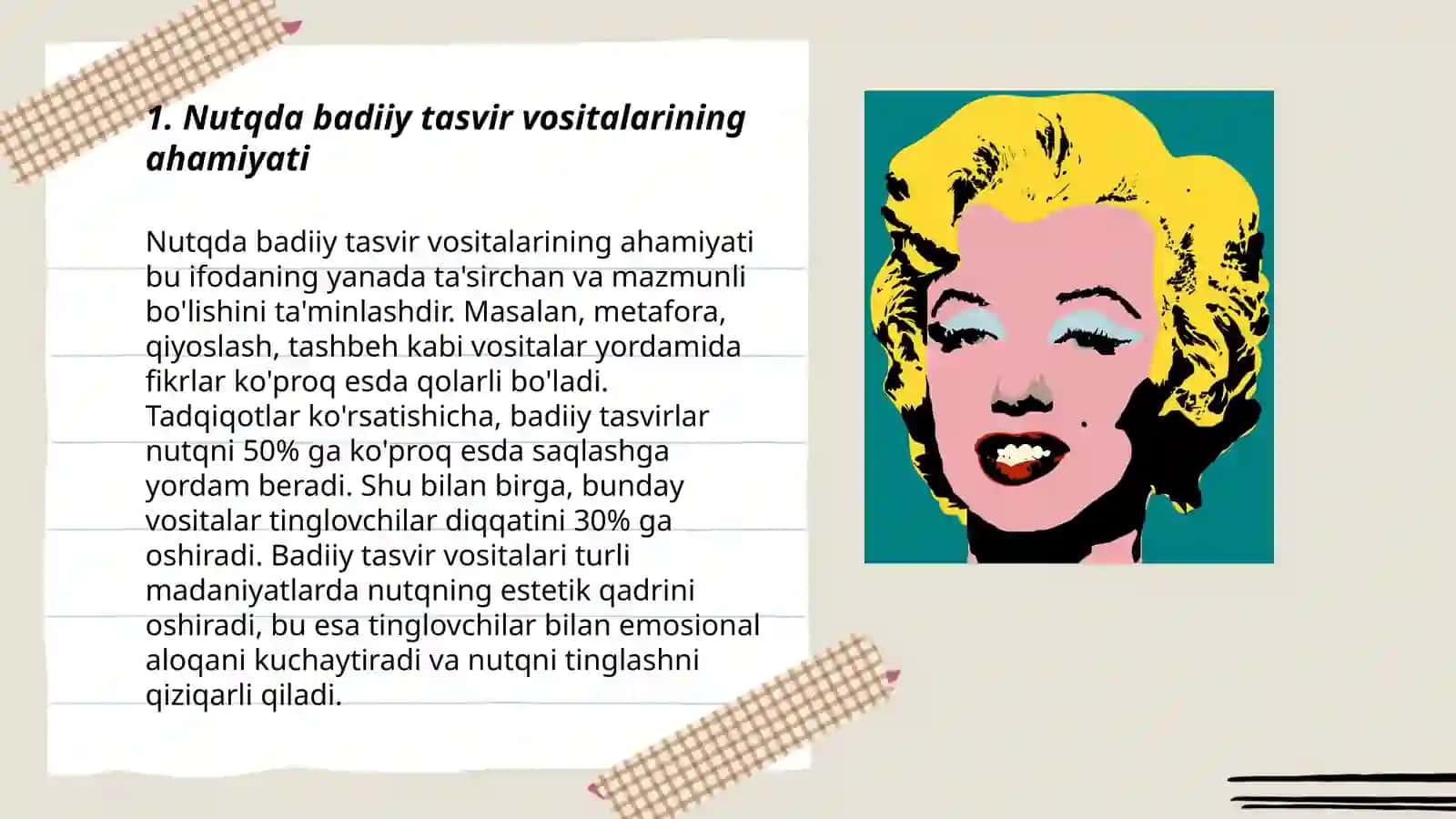 Nutqda badiiy tasvir vositalaridan foydalanish 3